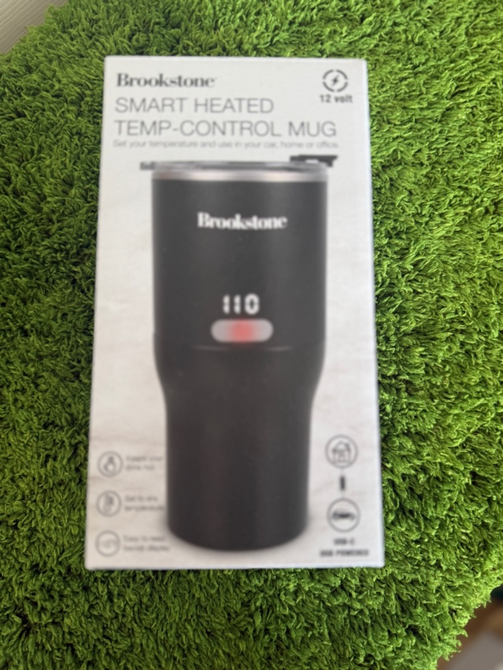 Brookstone Black Smart Heated Temp-Control Travel Mug